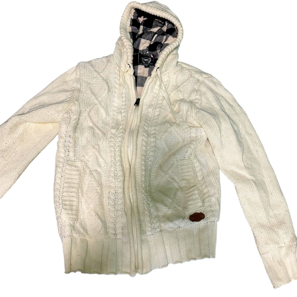 Buffalo winter thick sweater. Black and white plaid on inside. Used